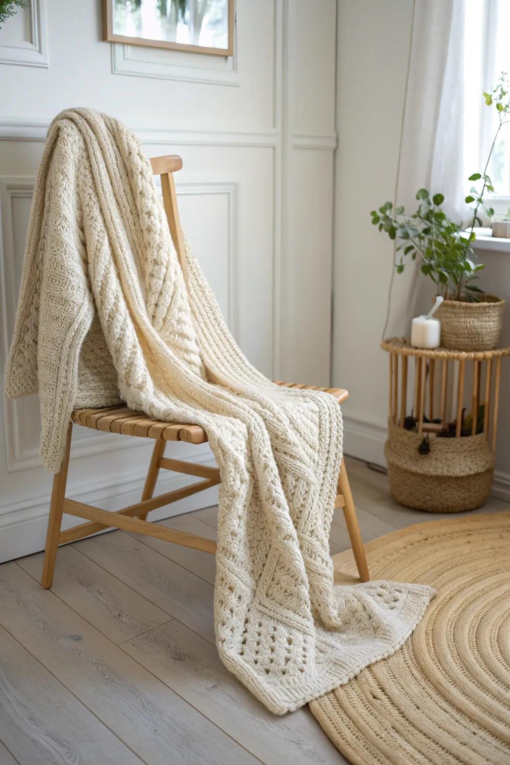 Simple Warmth: Discover the snug allure of a handmade outerwear piece, ideal for a minimalist wardrobe.