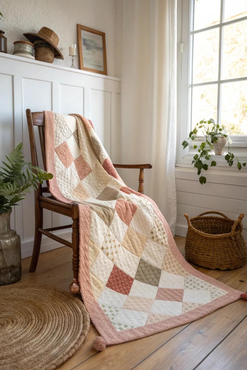 Checkerboard Delight: Elevate your quilting with timeless elegance.