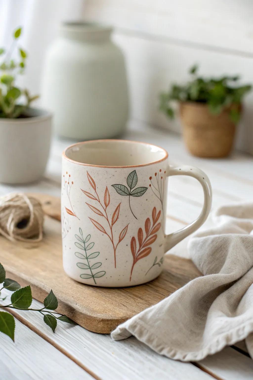Embrace tranquility with this nature-inspired mug, perfect for a serene start to your day.