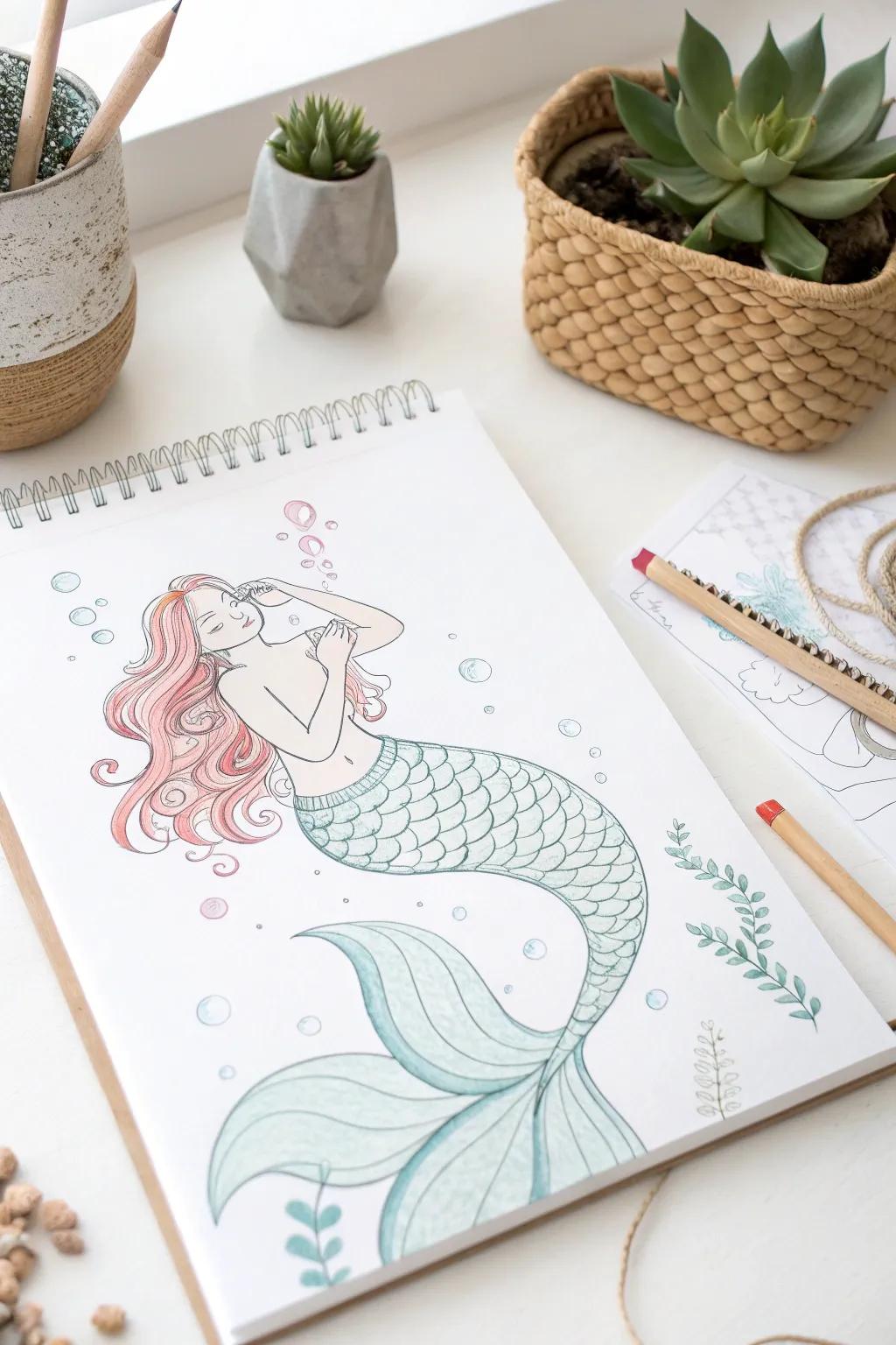 Dive into creativity with beautiful water spirits in moonlit waters. 🧜‍♀️✨ #WaterSpiritArt #TraditionalBoho