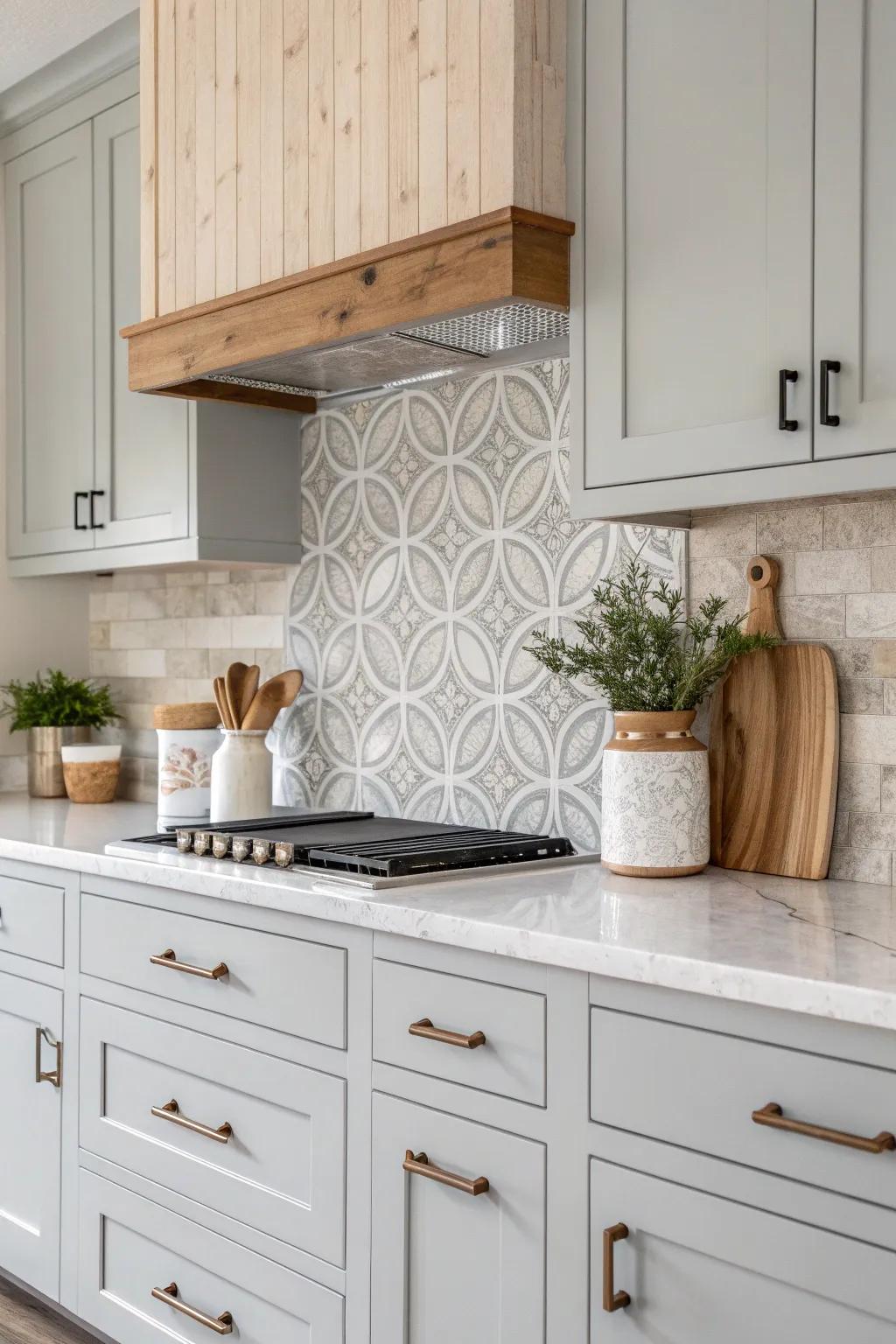 Embrace the serene elegance of Nordic simplicity via a minimalist coated backsplash.