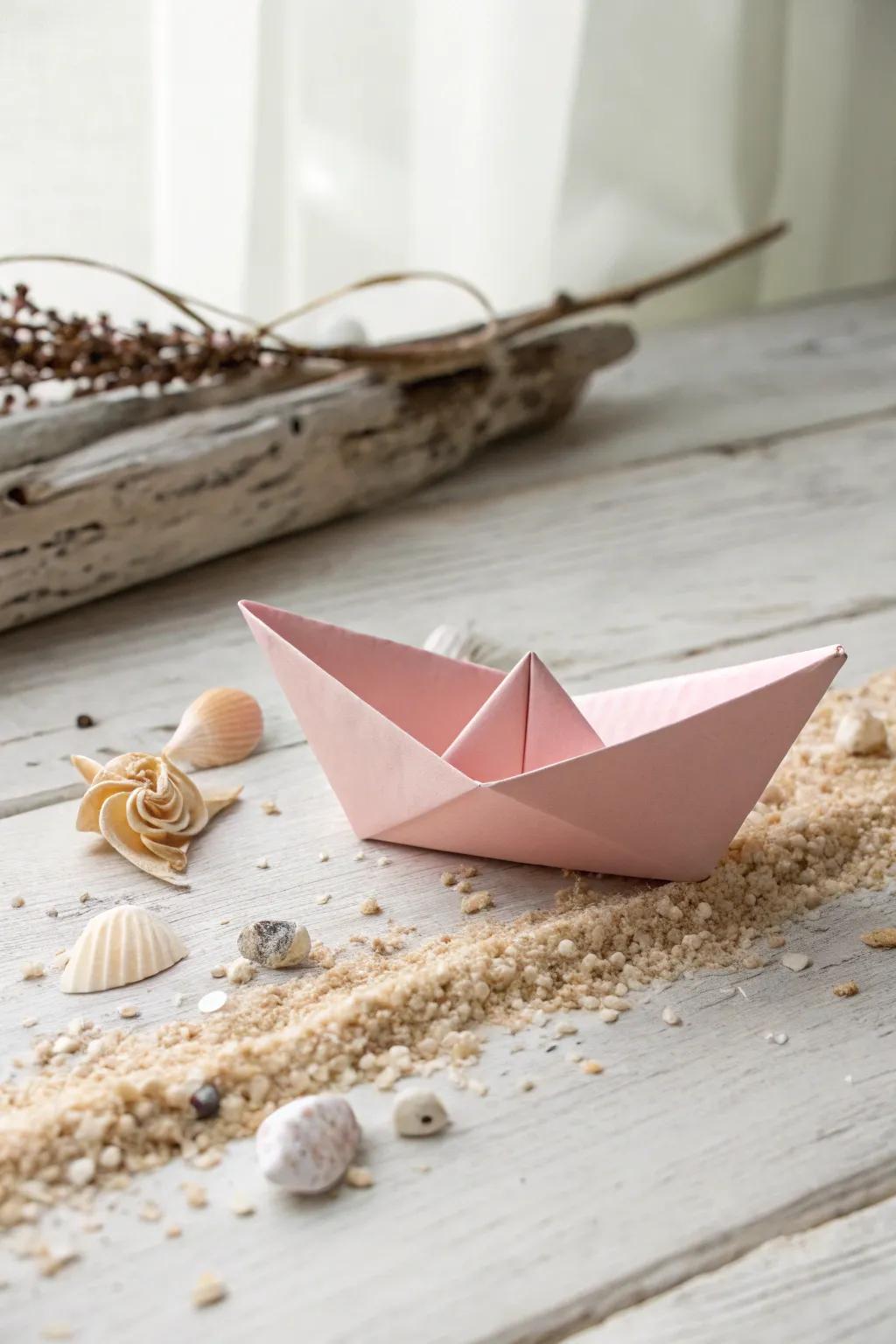 Set sail into artistry with this endearing folded vessel, perfectly suited for budding explorers!