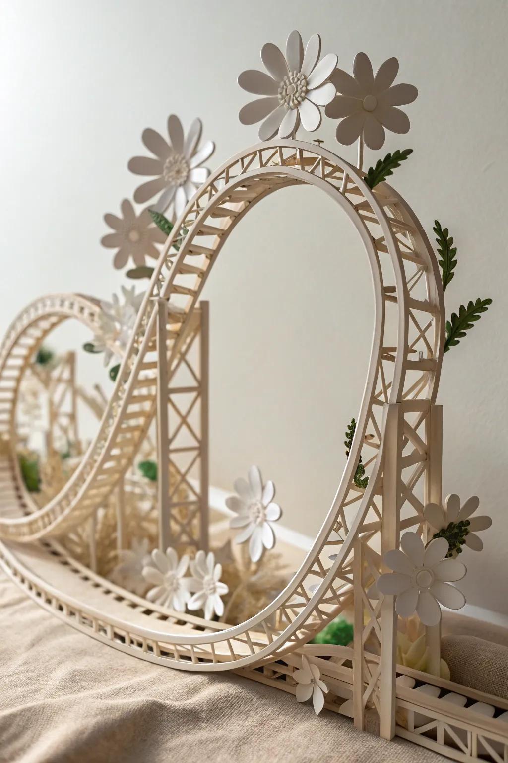 Embrace nature's refinement through this minimalist paper roller coaster, where naturalistic curves converge with crafted simplicity.