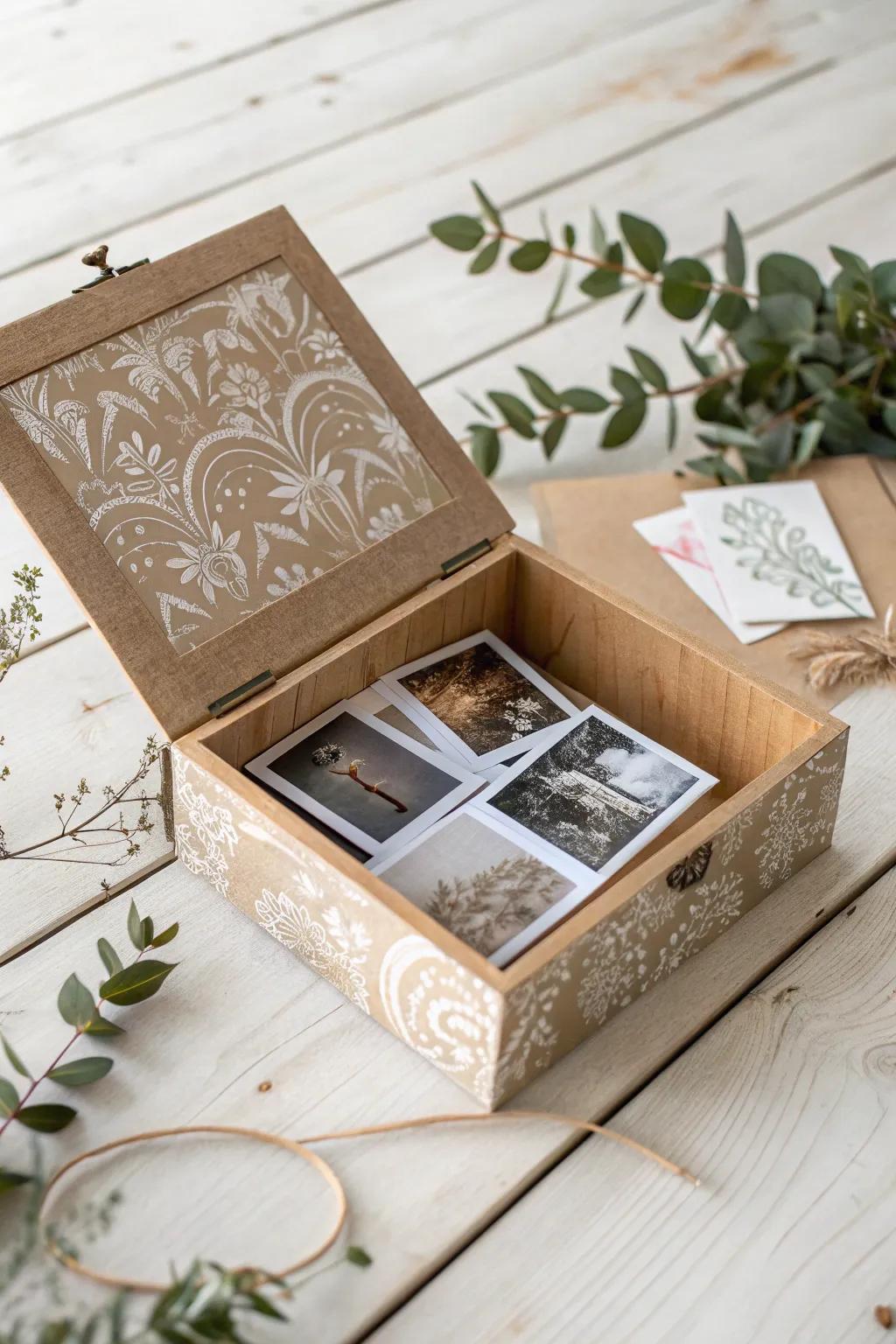 Unbox the enchantment of moments with this breathtaking erupting picture box. An impeccable fusion of simplicity and artistry.