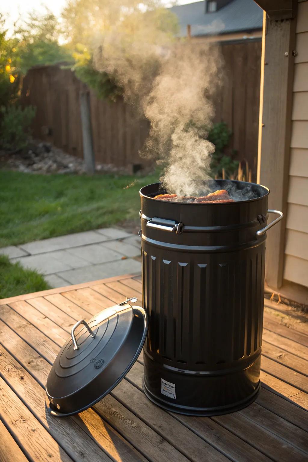 Turn your old waste container into an outdoor BBQ masterpiece!