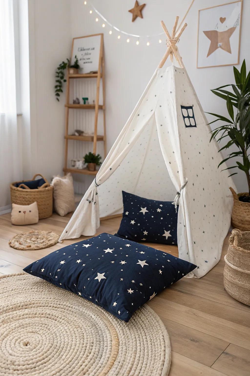 Embark on a celestial voyage from the embrace of your dwelling with this dreamy cosmic navigator's outpost!
