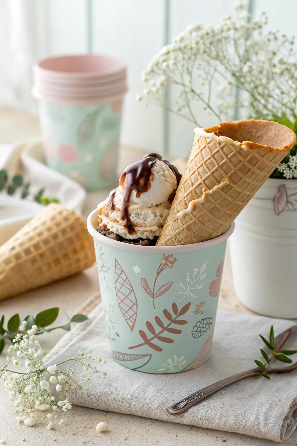 Elevate your dessert presentation using hand-made elegance. 🍦✨ #ScandiBoho #Craftsmanship