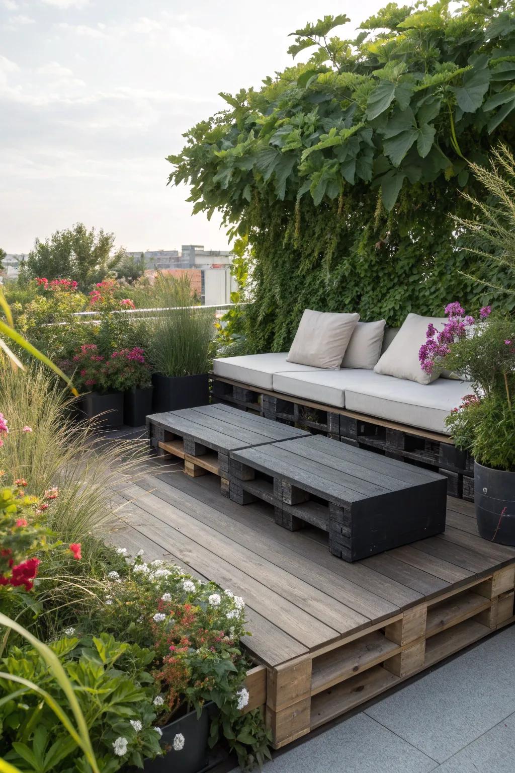 Transform your outdoor space with a chic and sustainable skid patio, where style meets eco-conscious living.