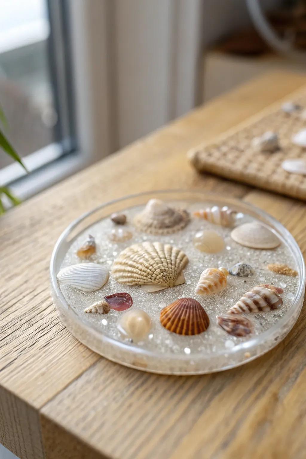 Convey the ocean's tranquility to your table using these exquisite seashell coasters. Each piece recounts its own narrative of the sea.