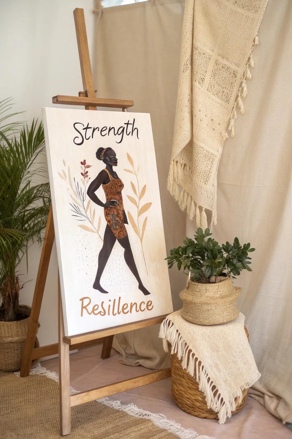 Honor strength and resilience through artwork that engages the soul. #EmpowermentArt #MinimalistBeauty