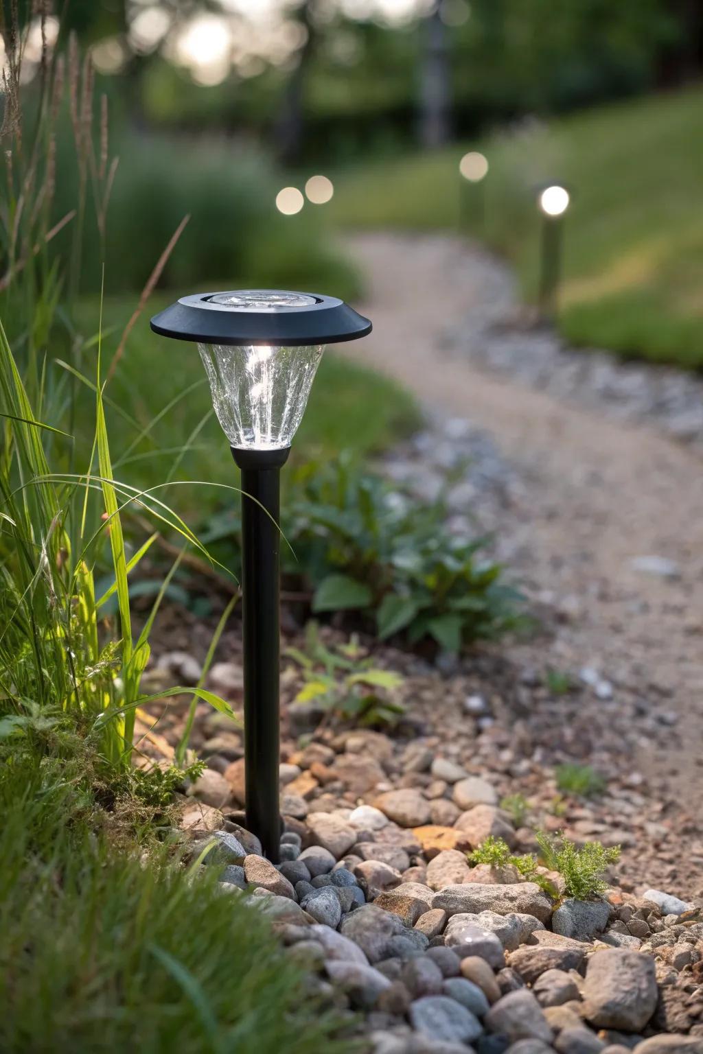 Illuminate your pathway with grace and sustainability. Unearth the allure of solar-charged stake lights.