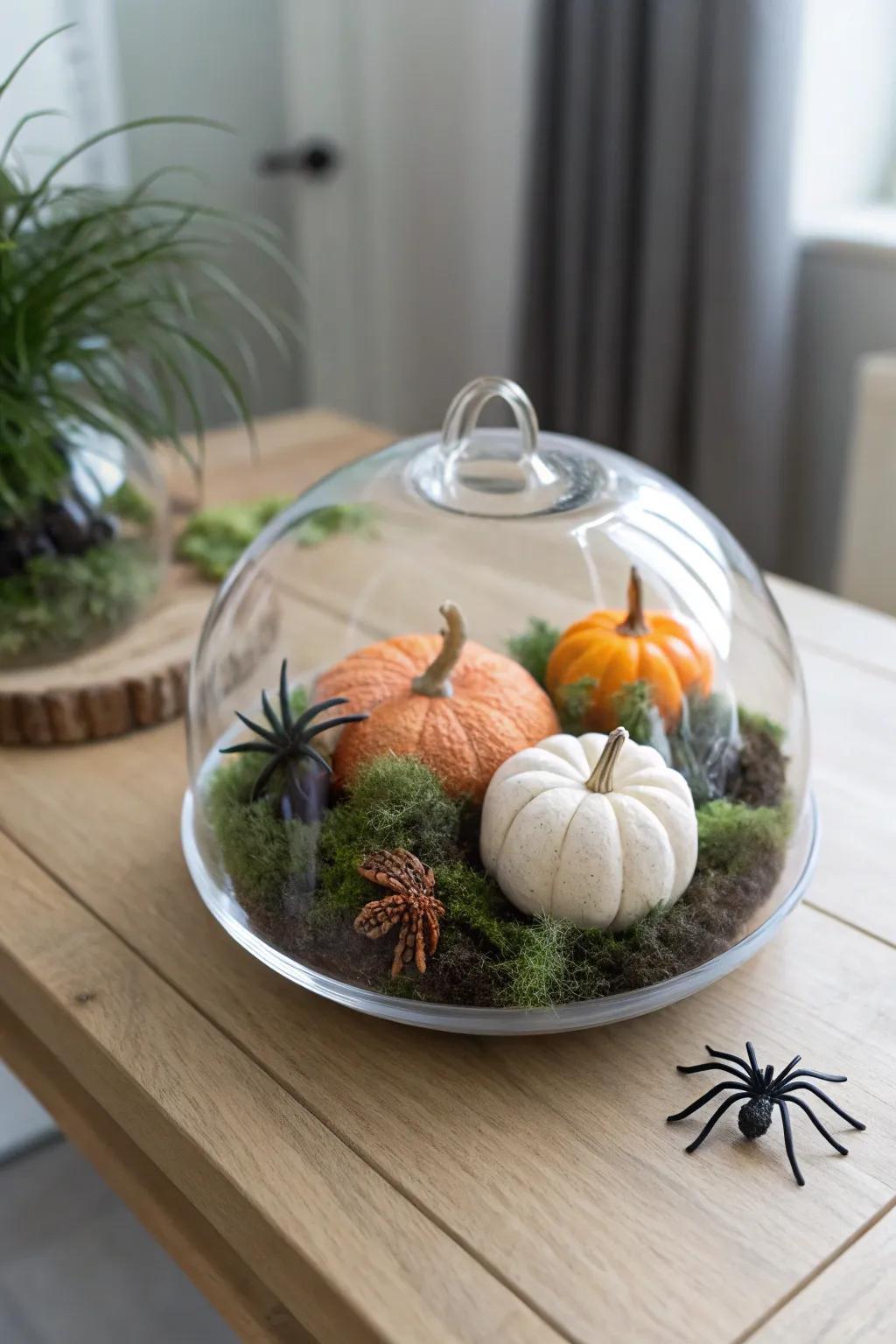 Fashion an enthralling Halloween scene with this elegant enclosure, where understated design encounters playful spookiness.