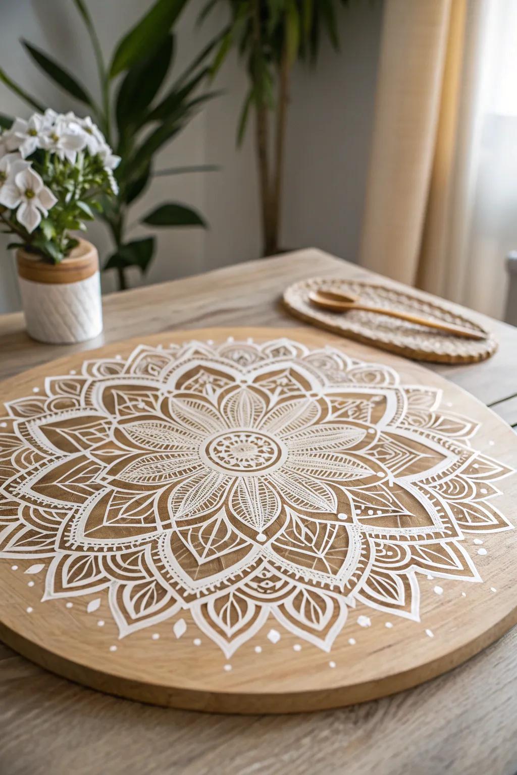 Elevate your meditation space with the tranquil beauty of mandala stencils.