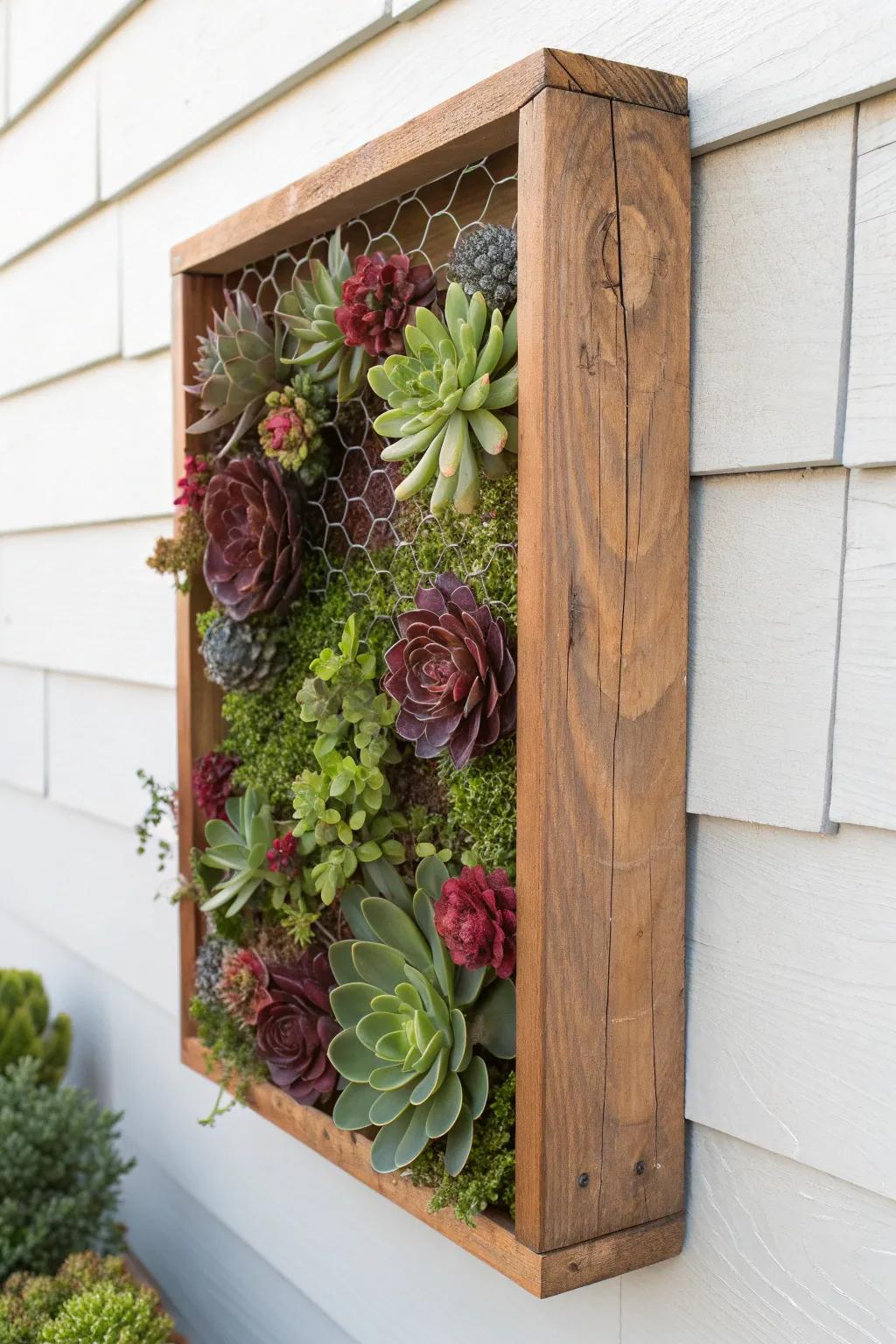 Elevate your ambiance with a nuance of nature's grace: a mesmerizing vertical succulent wall graphic that embodies minimalist pulchritude.