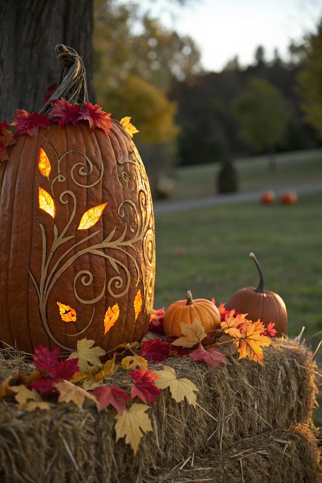 Elevate your autumnal decorations with this rustic gourd masterpiece.