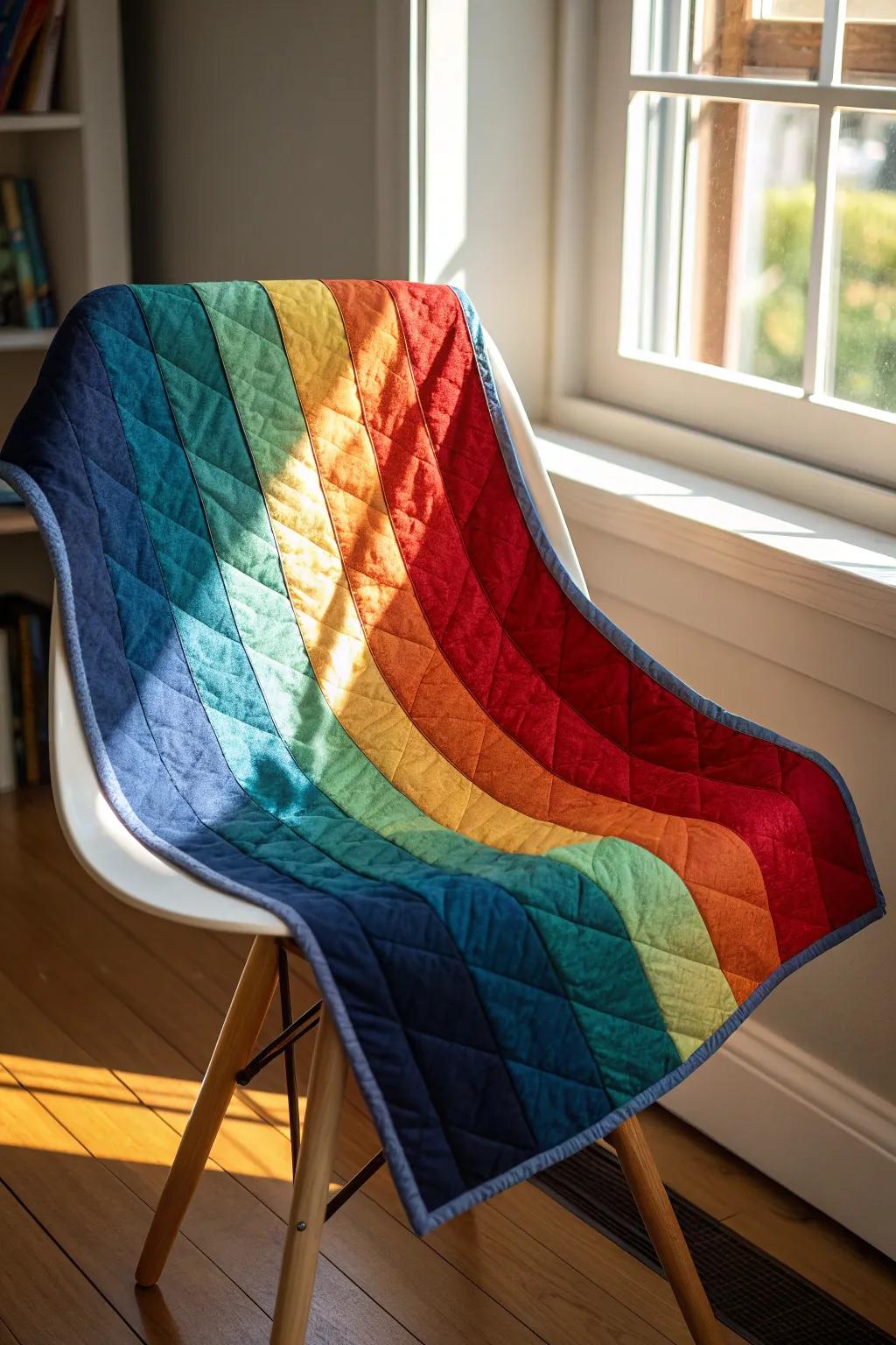 Capture the year's weather in vibrant hues employing this remarkable rainbow temperature quilt, a flawless fusion of artistry and nature.