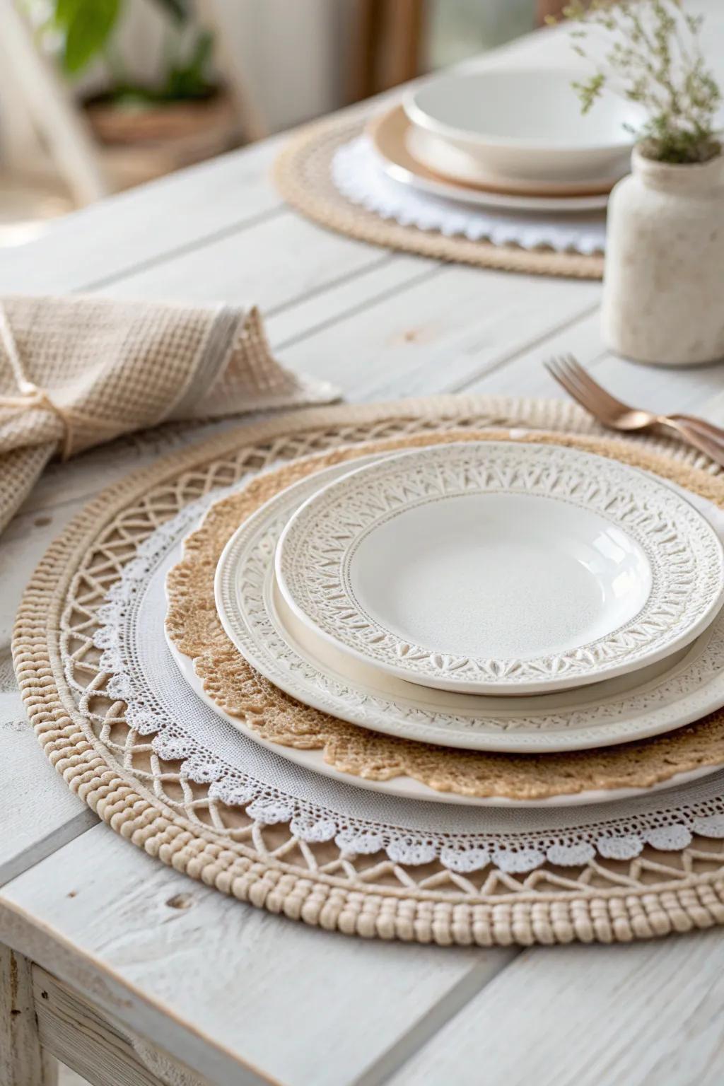 Embrace the artistry of straightforward refinement with layered textures in clay.