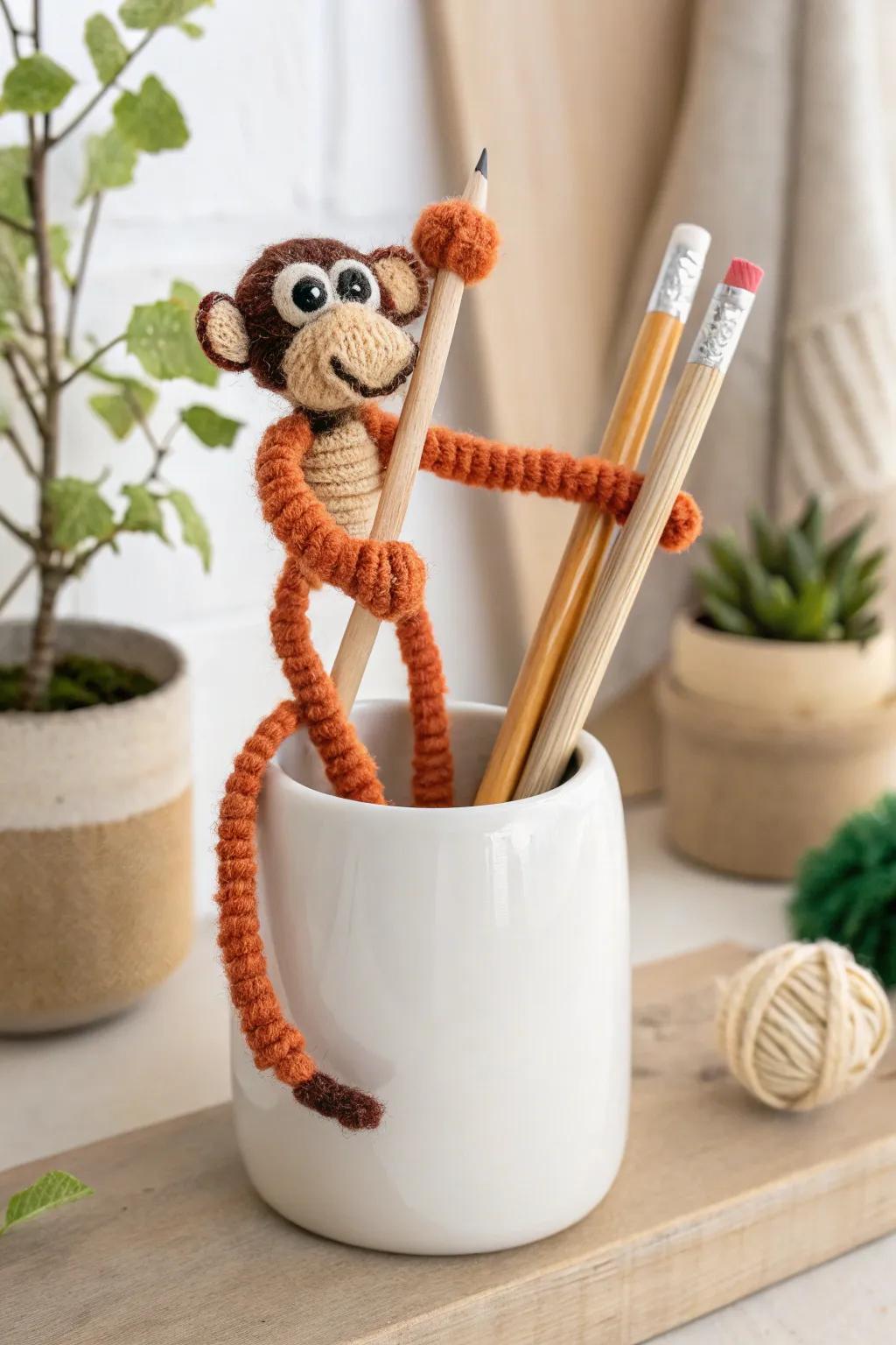 Incorporate a playful element to your desk thanks to these sweet flexible stick chimpanzees!