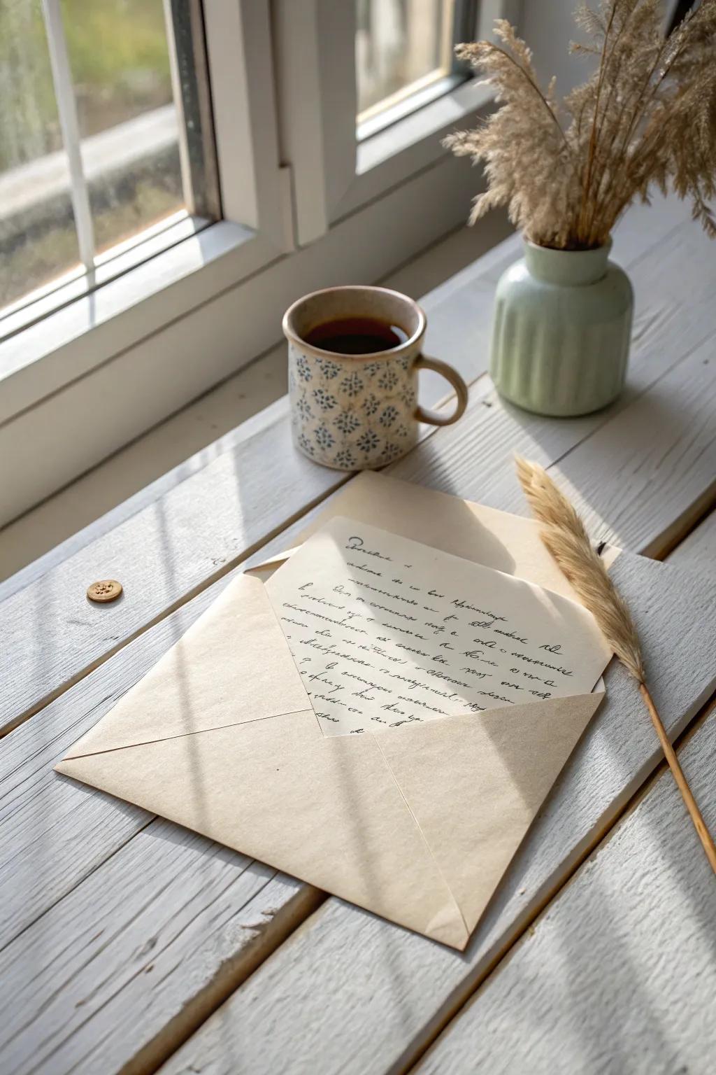 A handwritten missive: a timeless present of sincere words and heartfelt emotion.