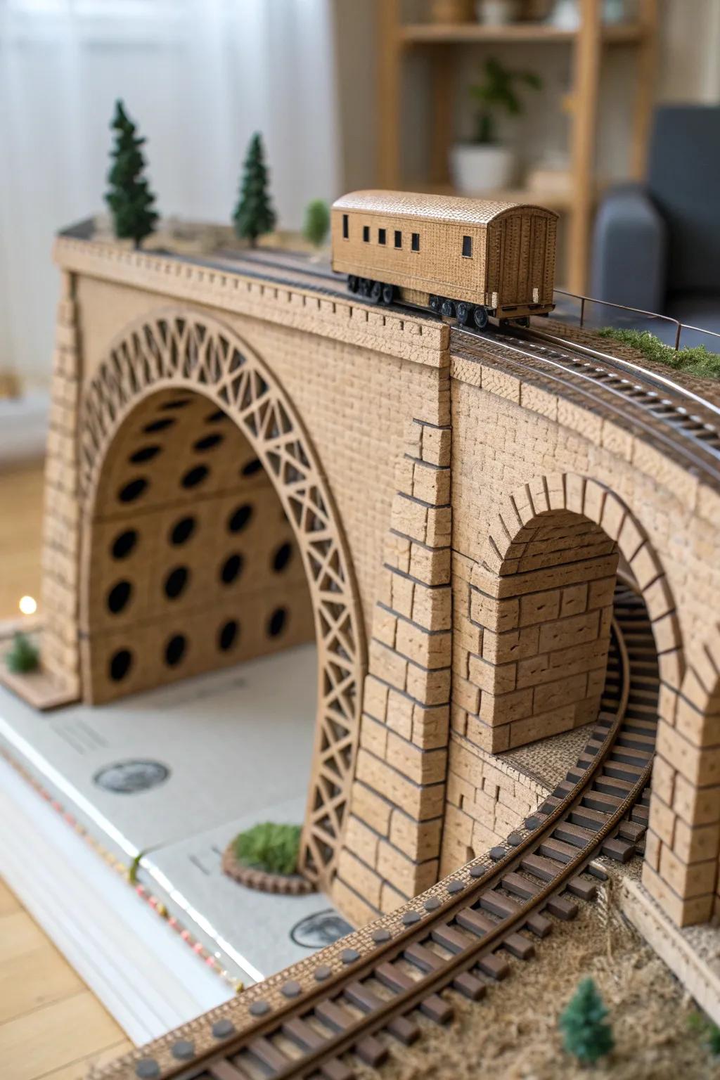 Transform your rail designs with eco-friendly creativity: repurposed cardboard magic!