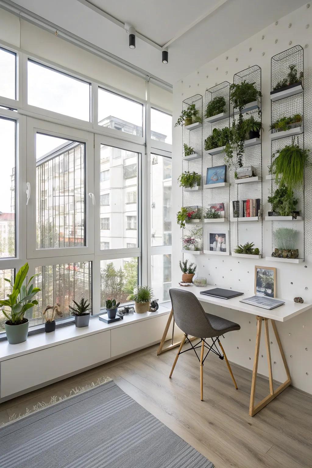 A study featuring a magnetic terrarium wall, empowering boundless customization and ingenuity.