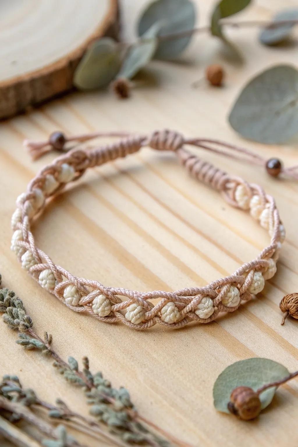 Elevate your aesthetic with a hint of bohemian sophistication—uncover the artistry of macramé in cord bracelets.