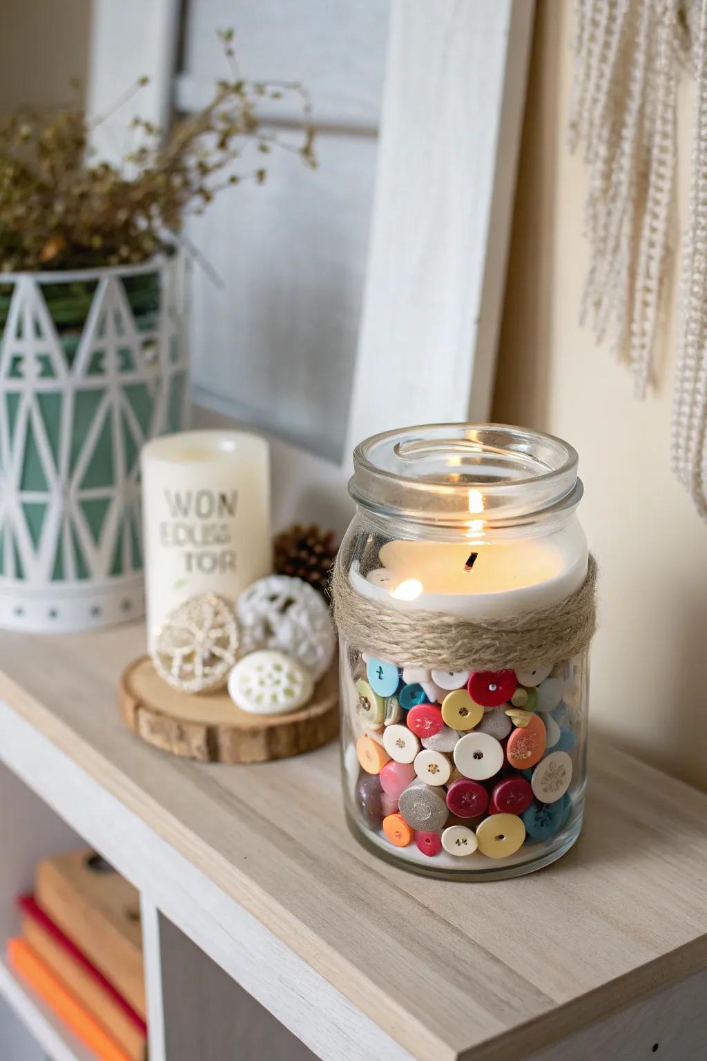 Elevate your craft space with stylish storage solutions by repurposing candle containers.