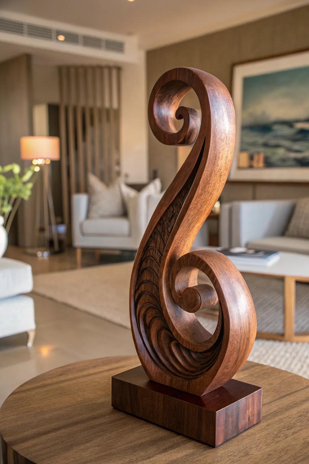 Release your inventiveness with breathtaking wooden sculptures that transform any chamber into a gallery.