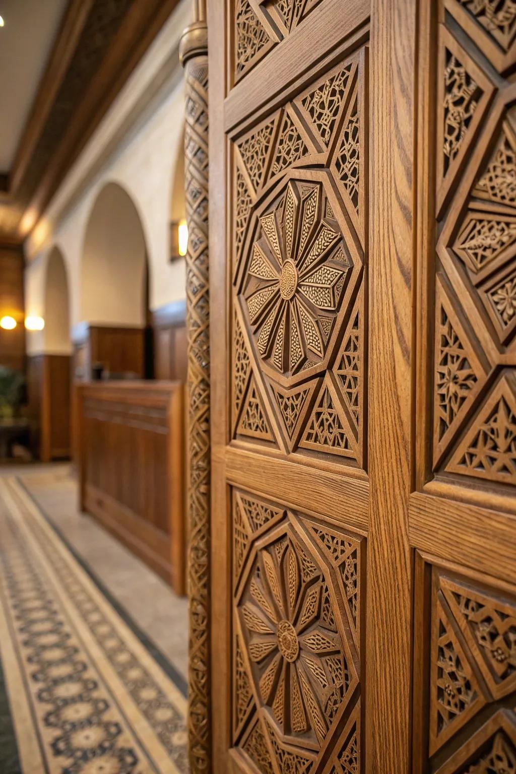 Elevate your area with striking geometric timber etchings that captivate the eye and transform any chamber.