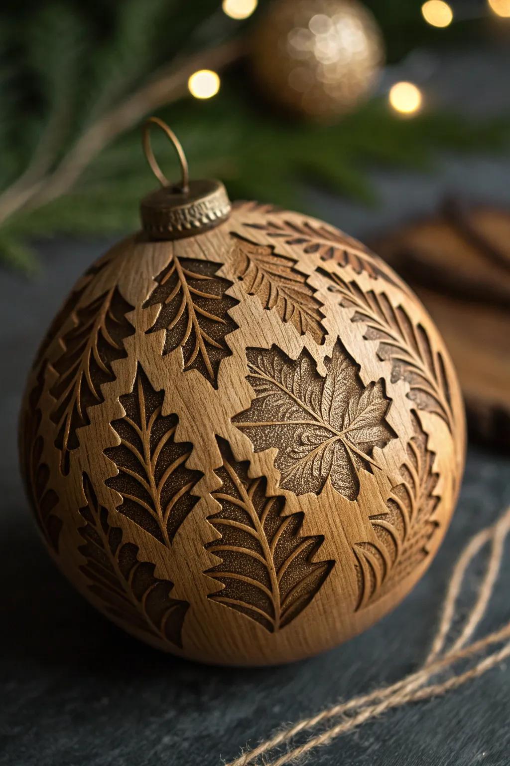 Honor the splendor of the natural world through these sophisticated leaf-imprinted wood decorations.