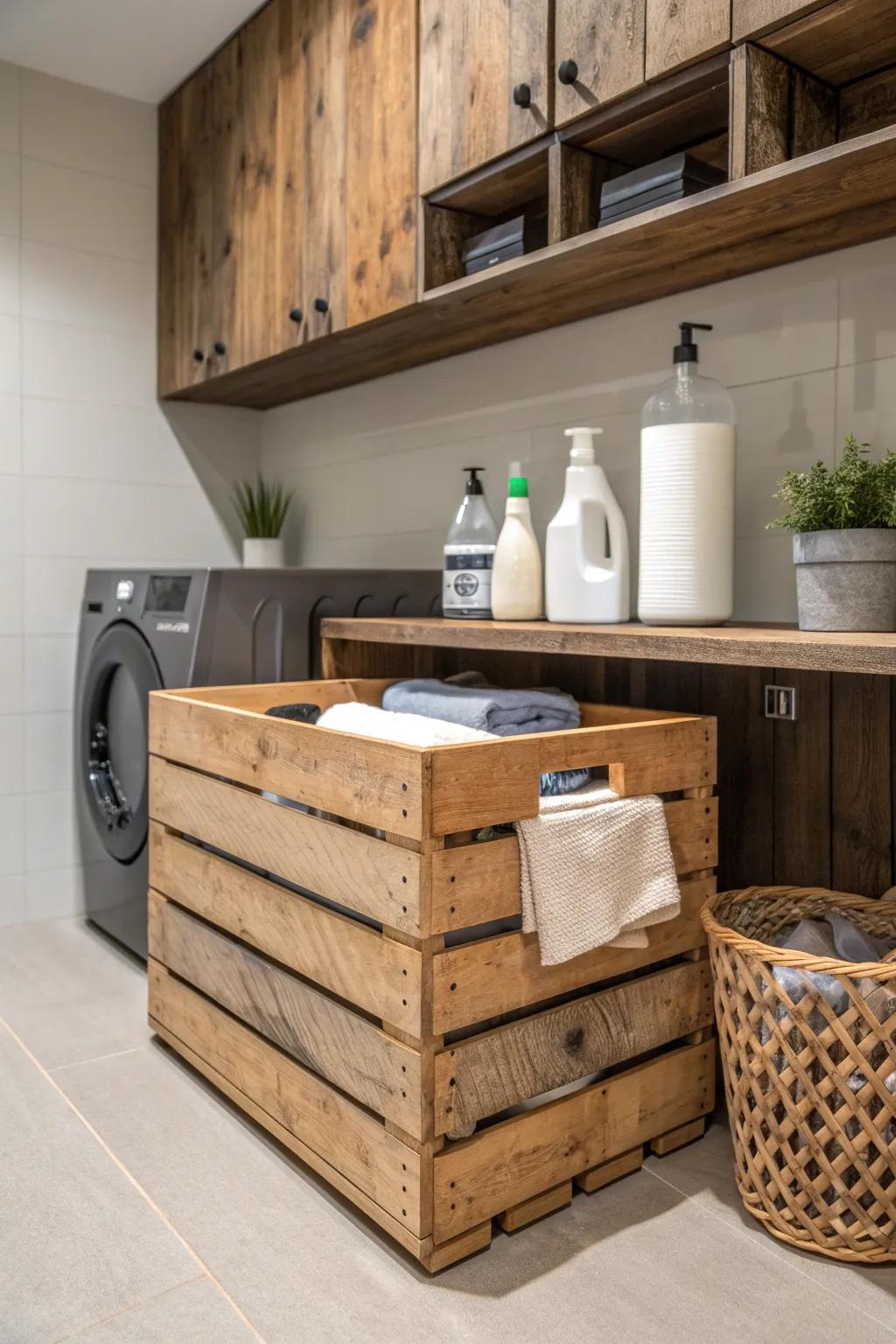 Elevate your laundry room with stylish and functional box storage.