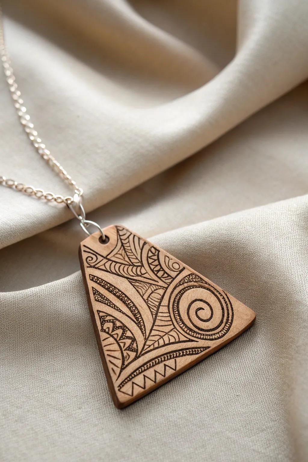 Embrace the artistry of unpretentiousness through this bespoke Zentangle pendant—where minimalist design encounters boho refinement.