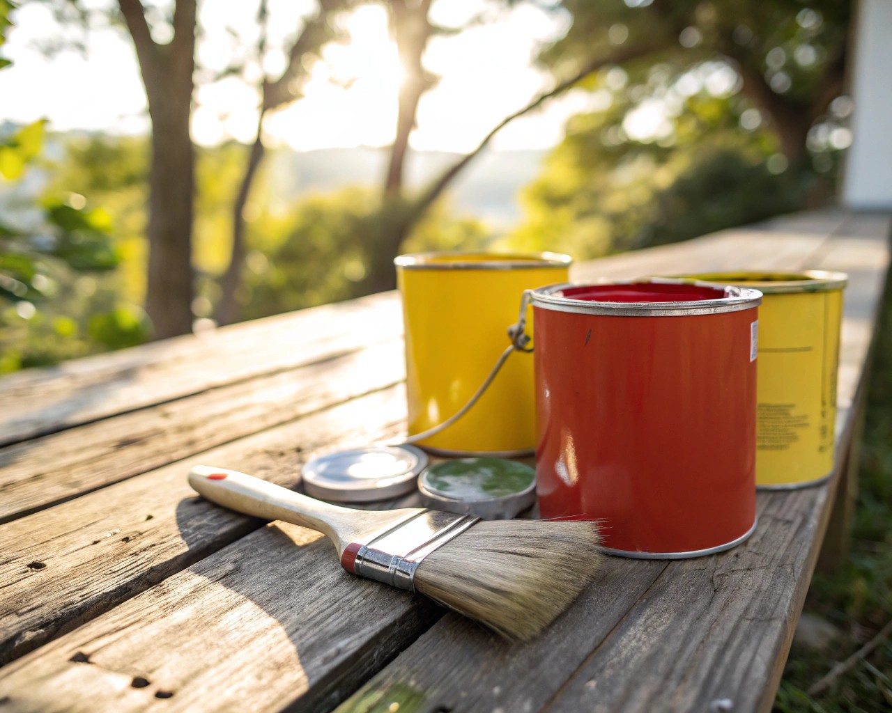 Choose the right paint to weatherproof your plant shelf.