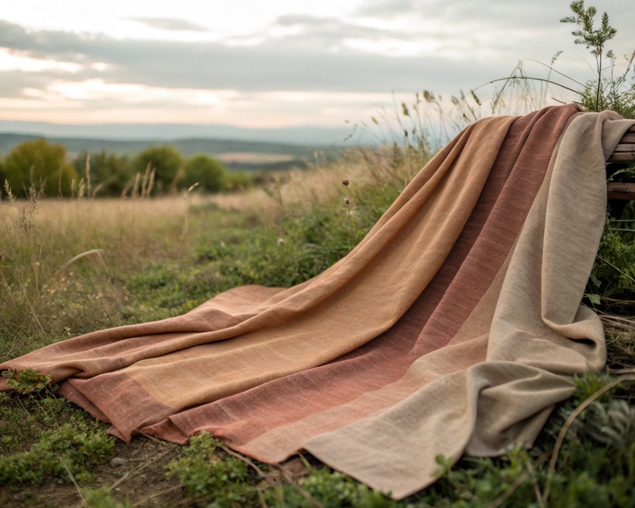 Close-up of natural fabric, showcasing its timeless appeal in outdoor settings.