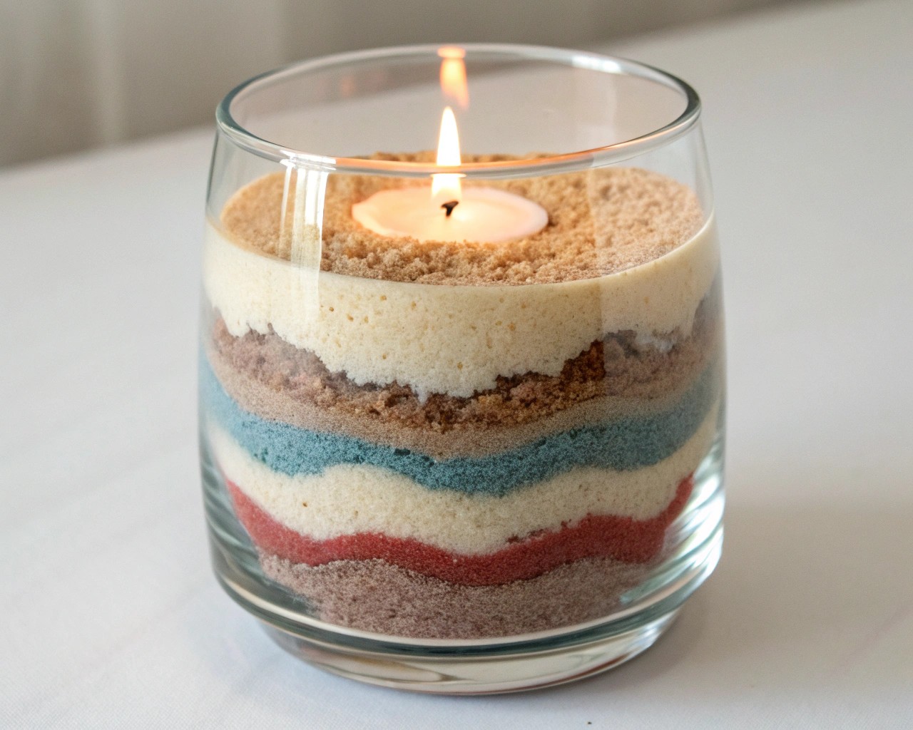 Enhance your candle designs with sand, adding beauty and functionality.