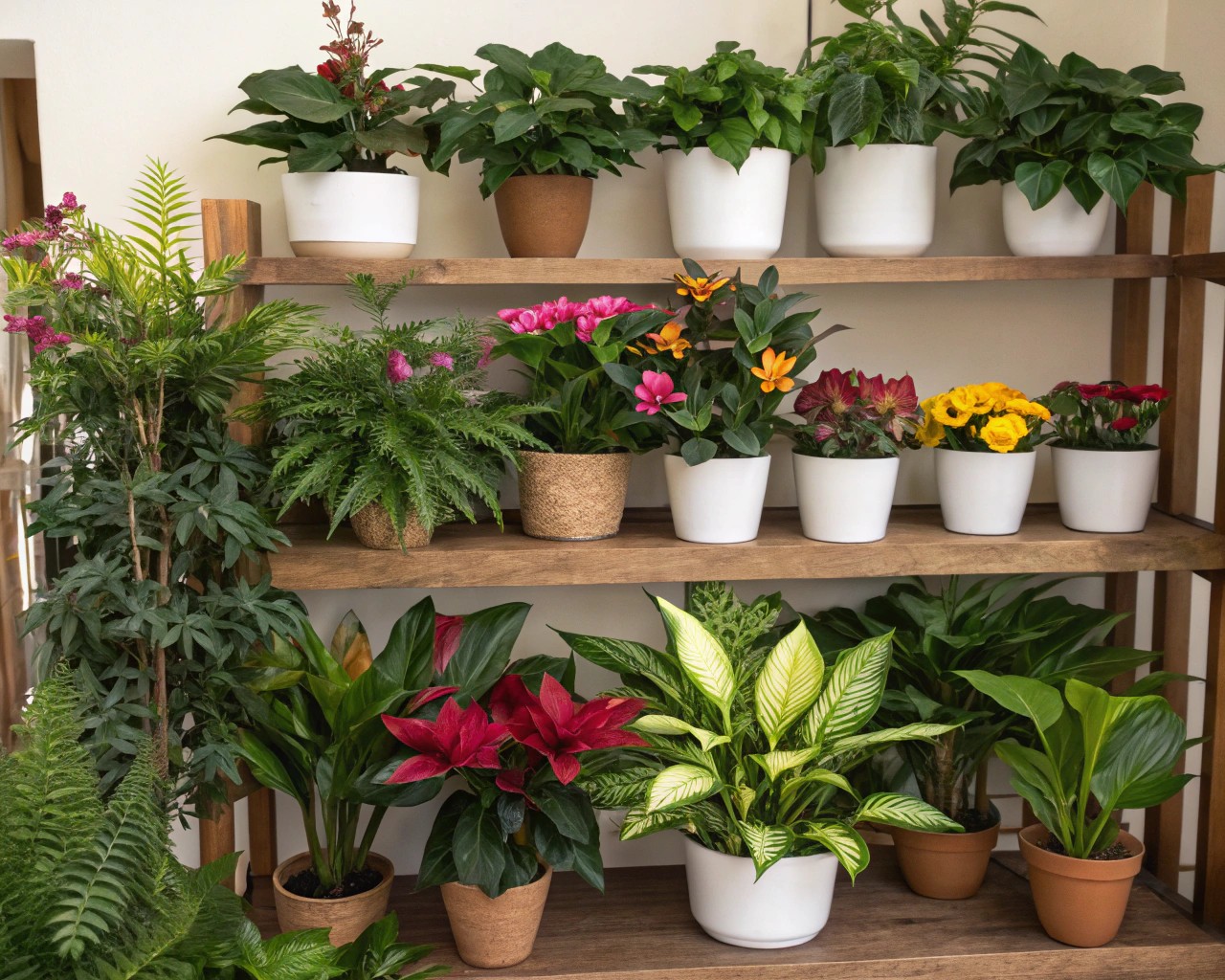 Select and arrange plants to create a thriving garden display.