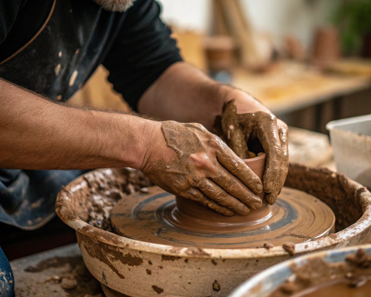 Transforming anger into expressive clay forms