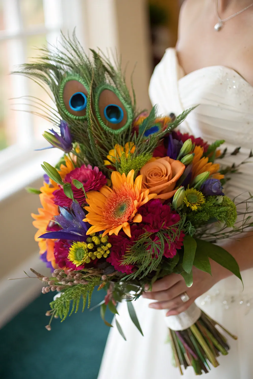 Chic Peacock-Hued Wedding Style Inspirations