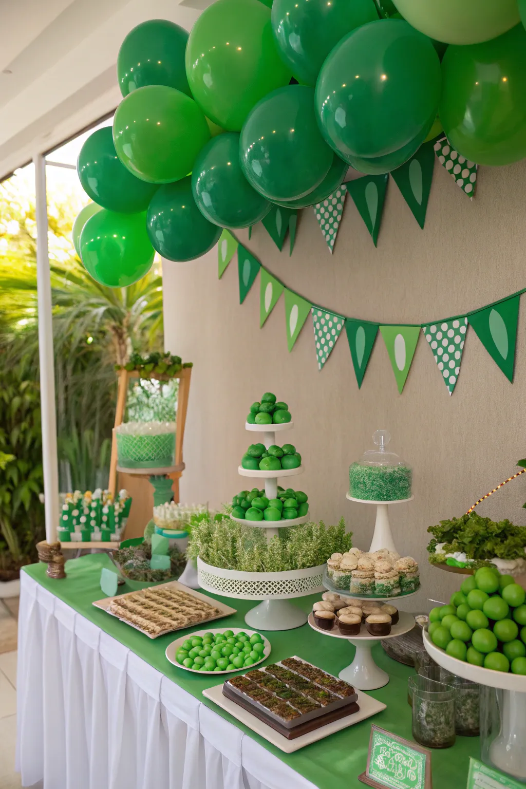 Green Sweets Table Setup Ideas