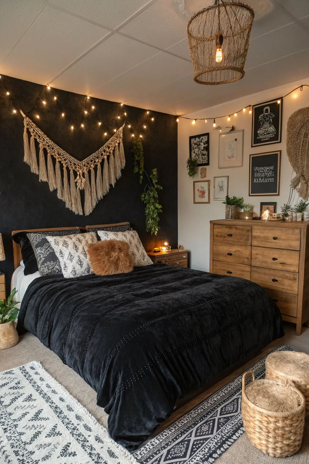 Bohemian Black Bedroom Style: Edgy Meets Eclectic