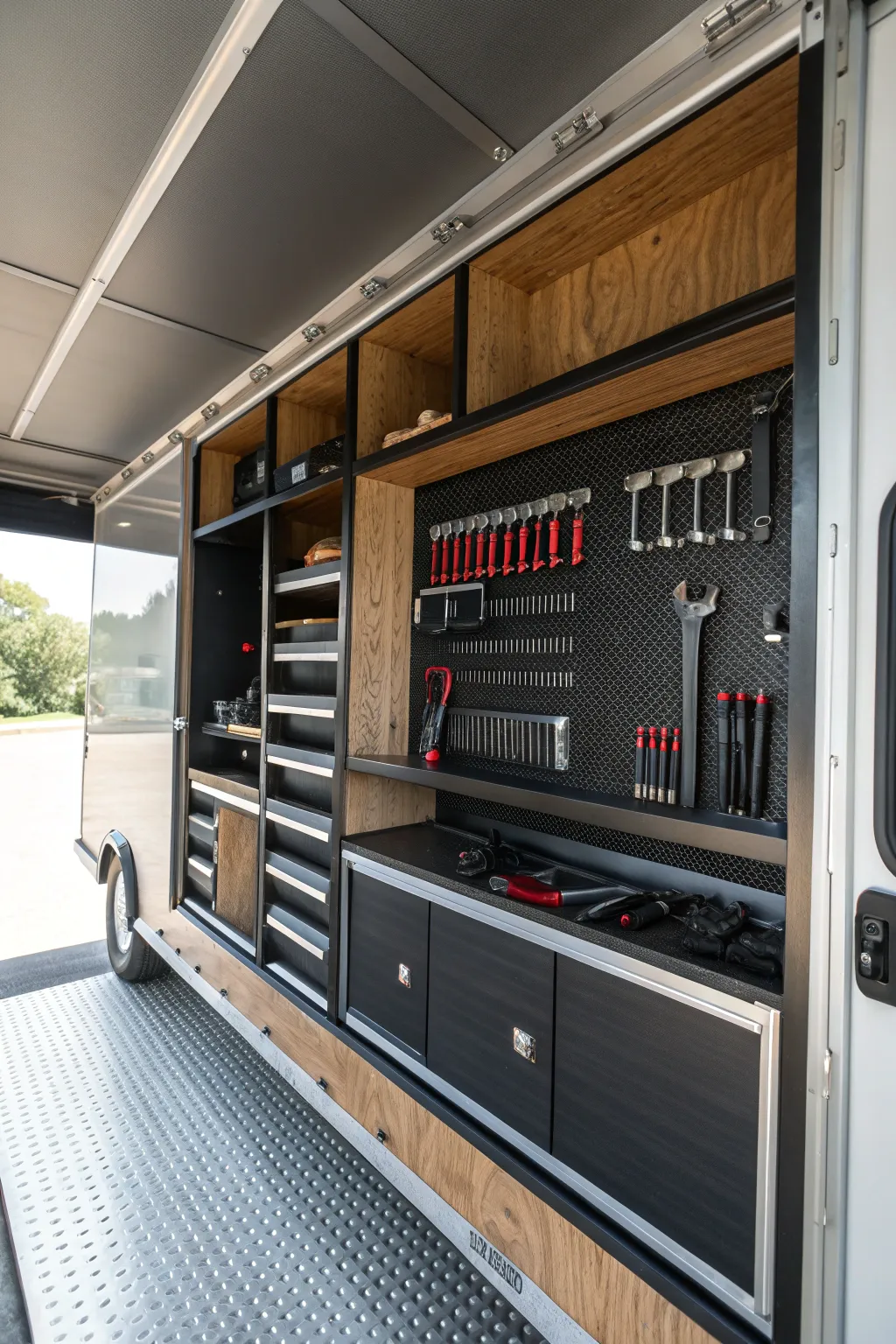 Inspiration for Organizing Tools in Enclosed Trailers