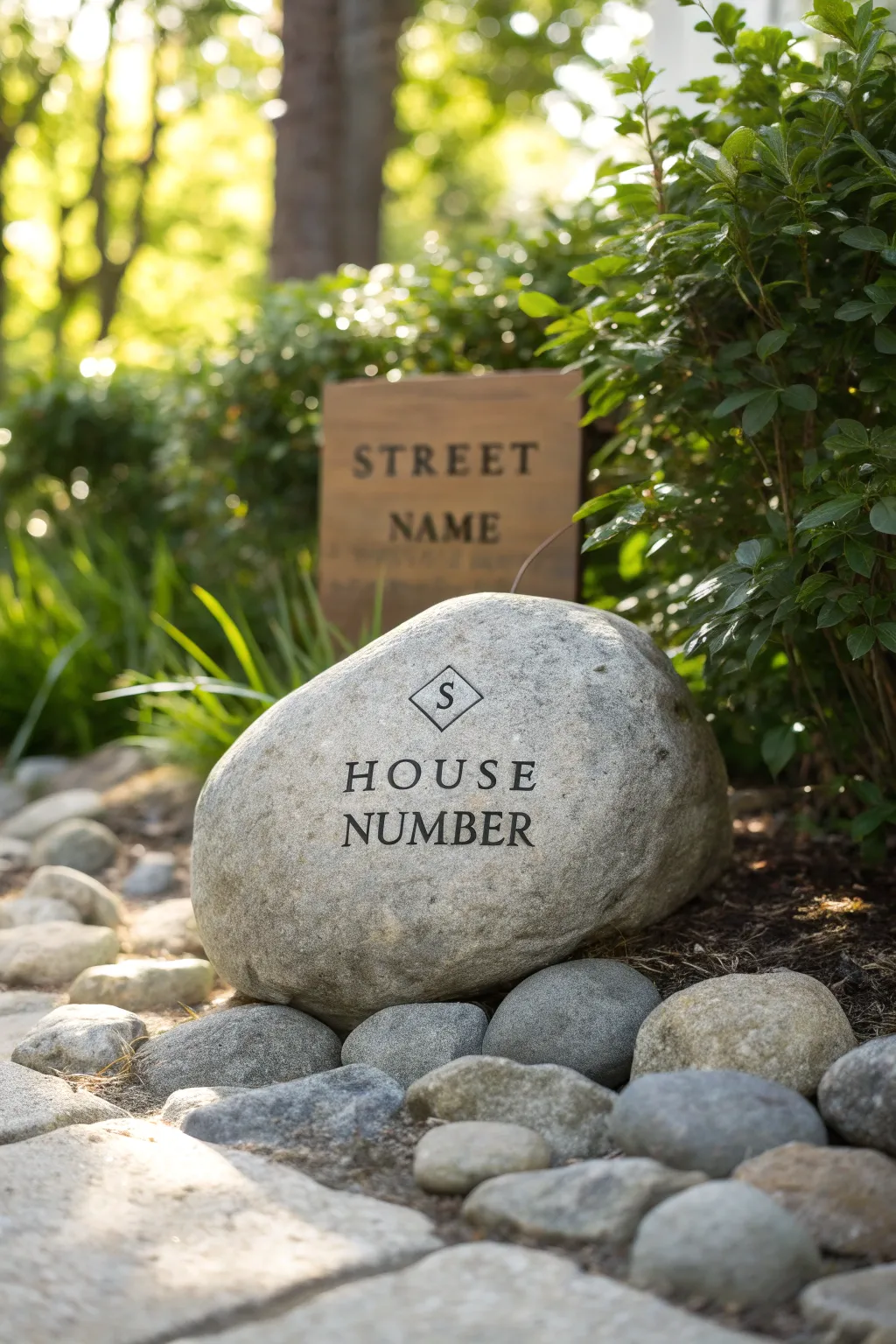Inspiring House Number Rock Displays
