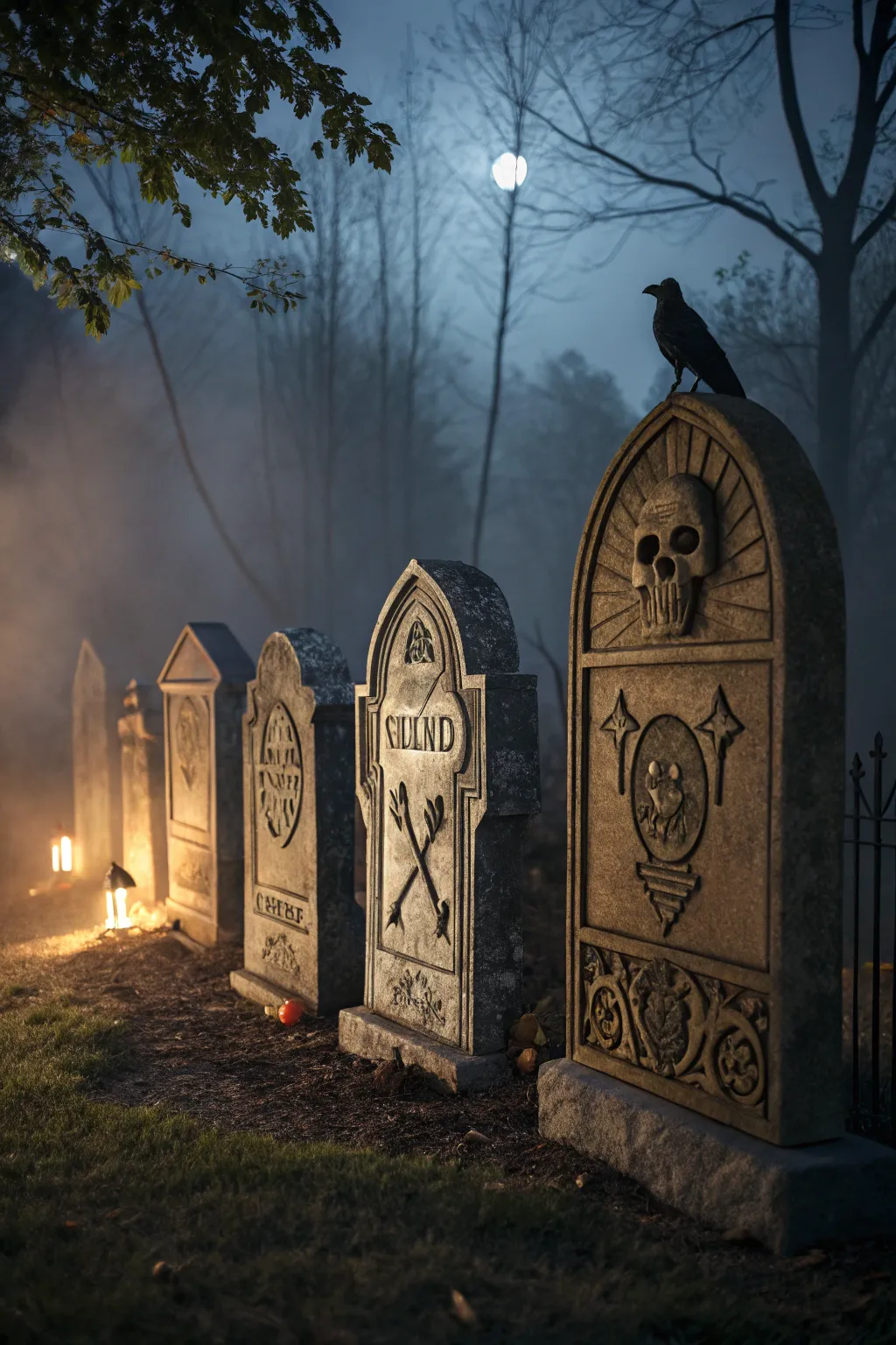 How to Style Your Halloween Tombstone Display