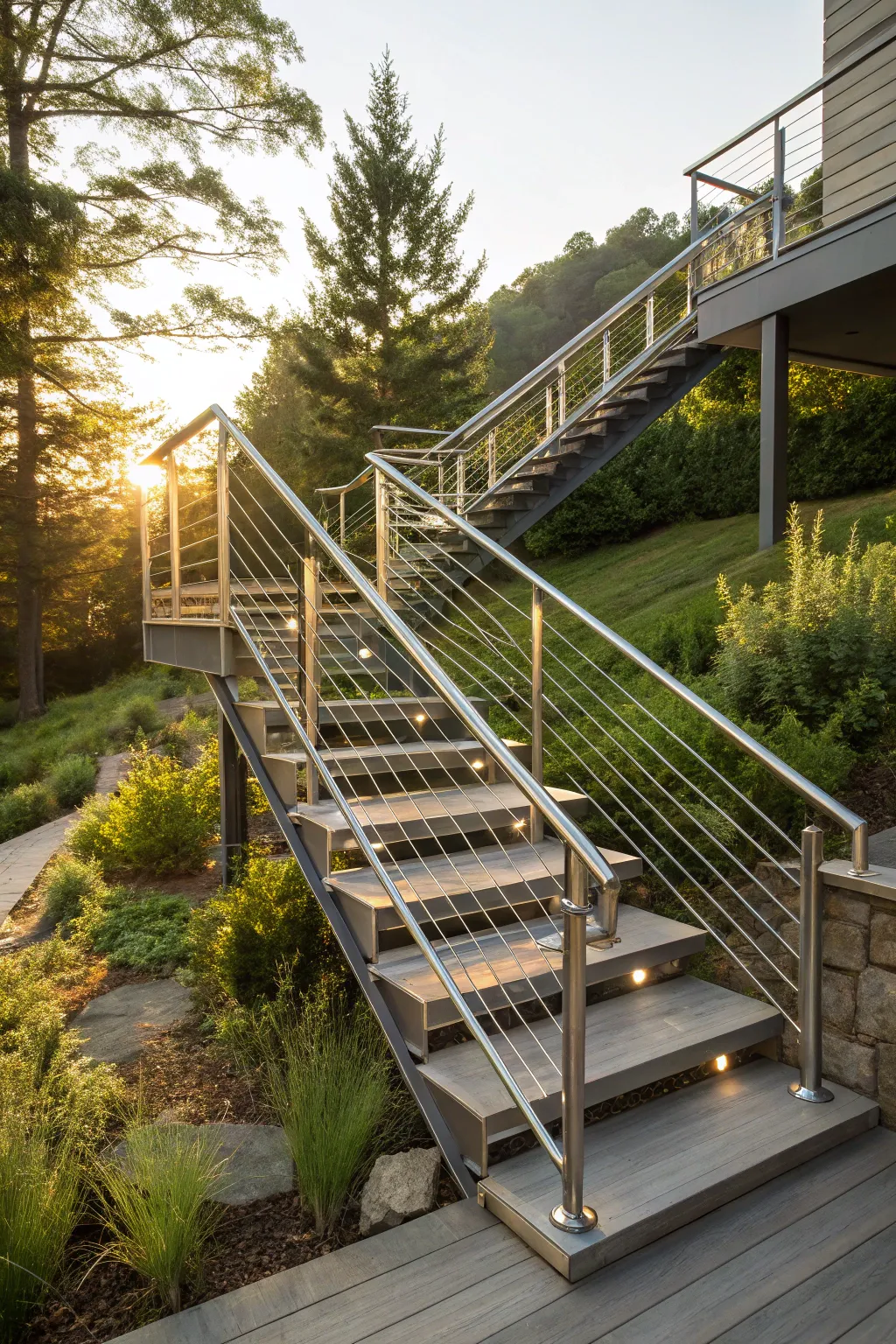 Popular Styles for Outdoor Deck Stairs with Landings