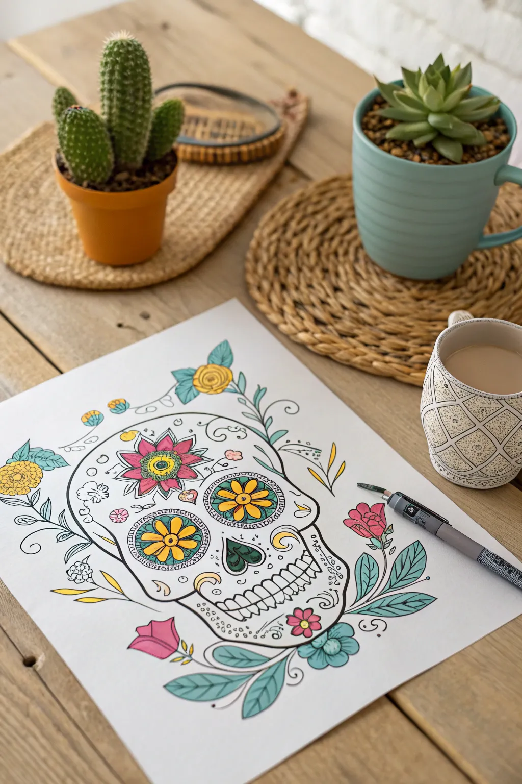 Fresh Sugar Skull Coloring Page Inspo