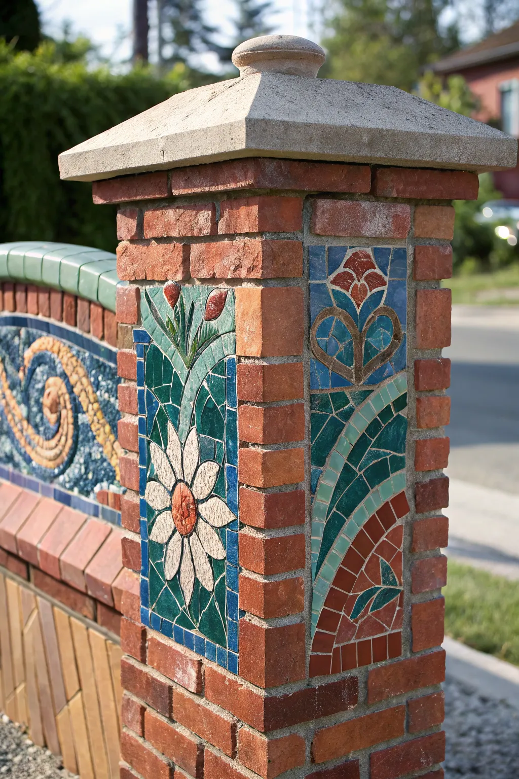 Modern Brick Fence Post Inspo