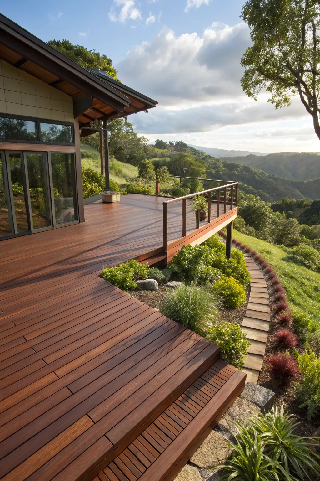 Elegant Brown Deck Styles with Two-Tone Accents